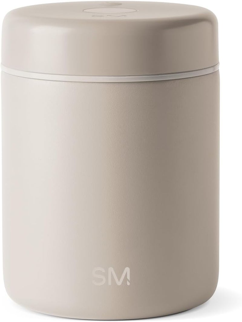 Simple Modern Delta Coffee Canister | Airtight Vacuum Seal with Auto-Reseal Technology | Ceramic Lined Stainless Steel Container for Coffee Grounds, Beans, Tea | 1.1L, Almond Birch Mix - Image 1